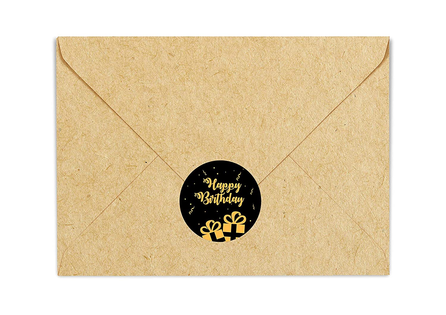 SVM CRAFT Happy Birthday Envelope Seals - 4.5 cm Black Colour Happy Birthday  Stickers - 100 Stickers – SVMCraft